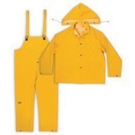 CLC WORK GEAR CLC R101L Rain Suit, L, PVC, Yellow, Detachable Collar R101L